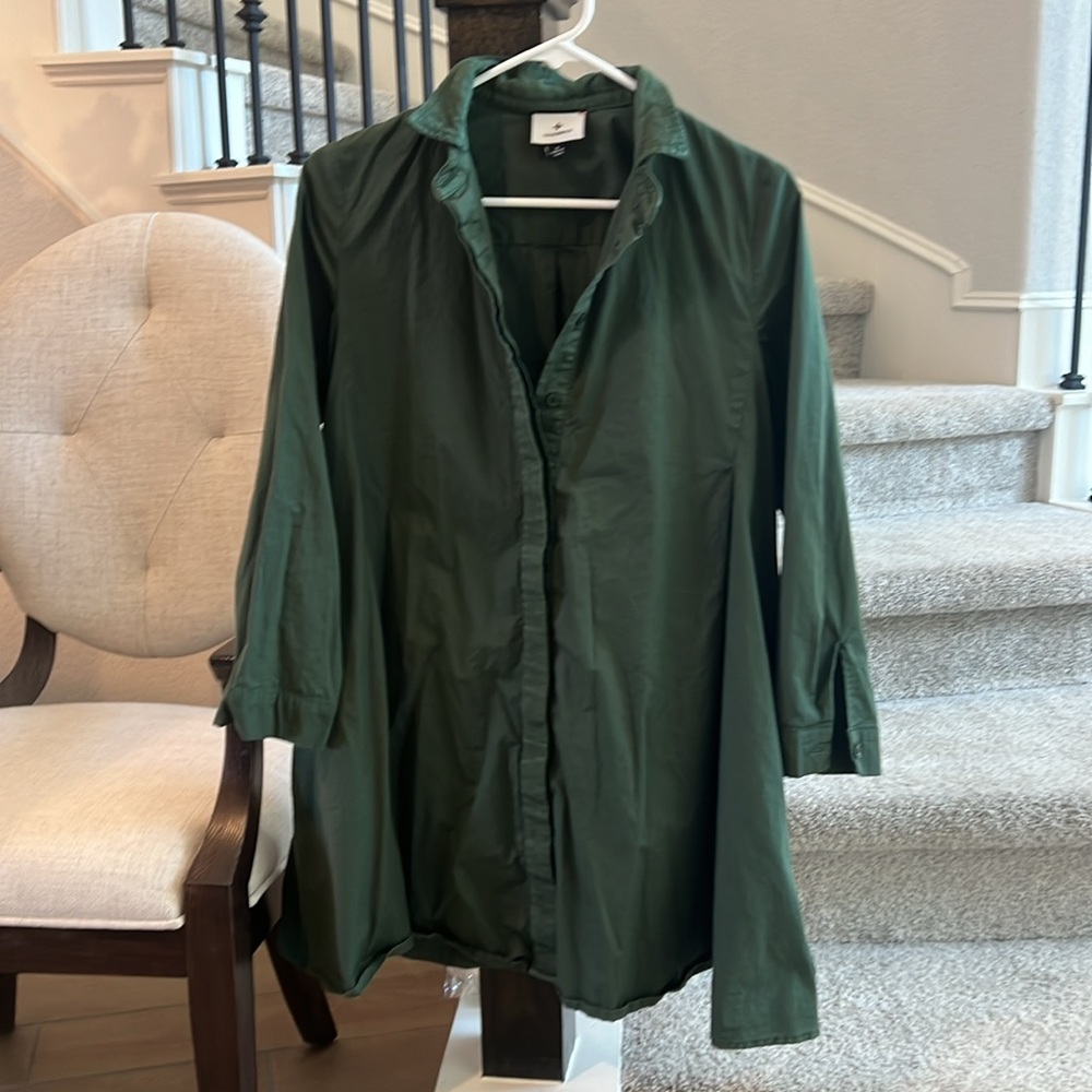 Tuckernuck Callahan shirt dress size small, dark green